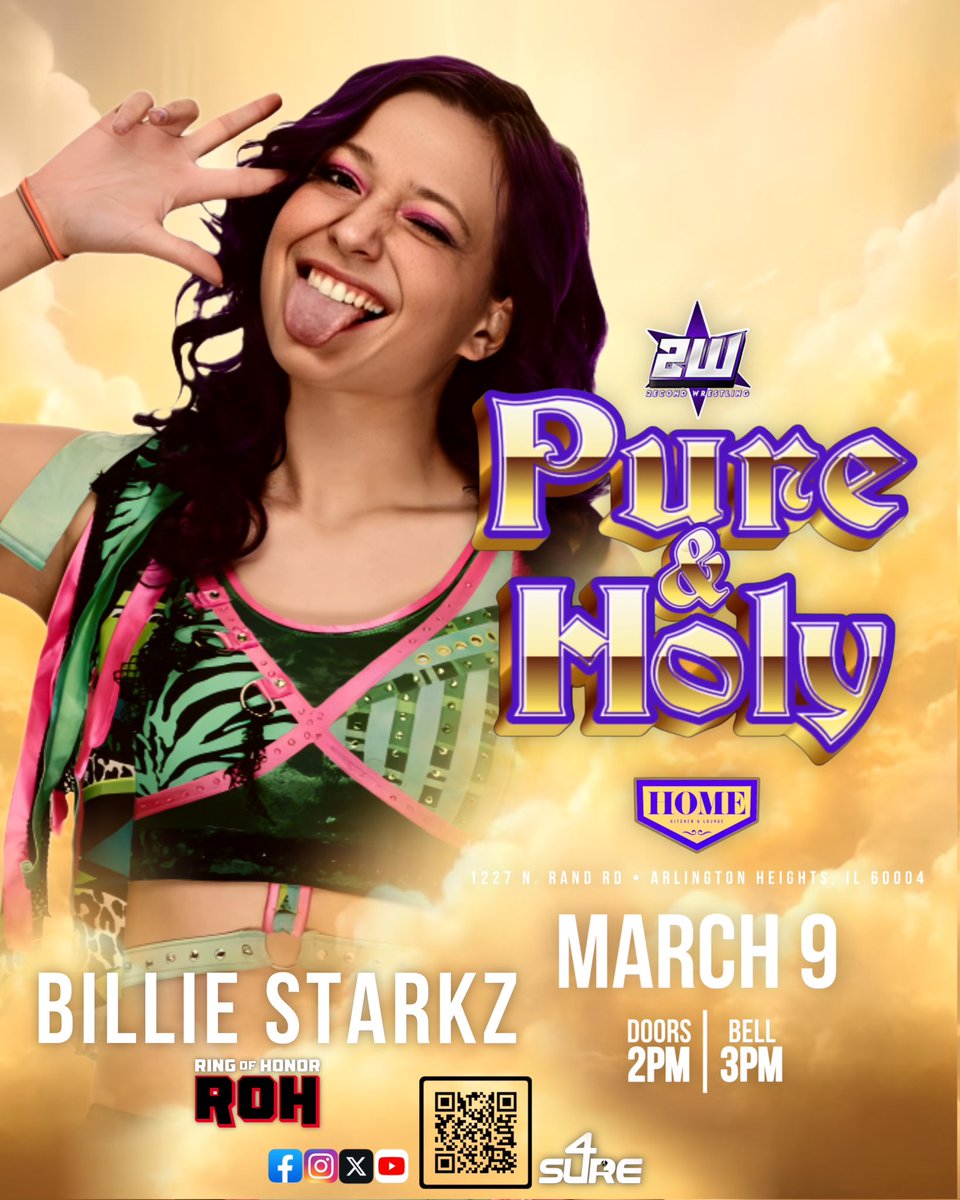 2econd Wrestling (@2econdwrestling) on Twitter photo 🚨Trending Towards Sell Out🚨
PURE & HOLY
March 9
- <a href="/DavidAliWRSTLNG/">DAVID ALI 🤼♂️</a> v <a href="/SolomonTupu/">✌🏽 𝐓𝐔𝐏𝐔 ✌🏽</a>
- <a href="/IamKylieRae/">KYLIE RAE</a> v <a href="/VertVixen/">VertVixen - ヴァート・ビクセン - Player One🎮</a>
- <a href="/jackcartwheel/">🤸</a> v <a href="/justgal_/">GAL</a>
Plus <a href="/BillieStarkz/">BIG Billie Starkz • ビリー・スタークス</a> <a href="/sabotagesean/">Sabotage</a> <a href="/KaiaMcK/">Kaia McKenna</a> <a href="/blairxyno/">Blair Onyx</a> <a href="/thebombshelly/">Shelly Benson</a>
FR - Sold Out
GA - 11
Ringside - 20
🎟️ eventbrite.com/e/2econd-wrest… 🚨Trending Towards Sell Out🚨
PURE & HOLY
March 9
- <a href="/DavidAliWRSTLNG/">DAVID ALI 🤼♂️</a> v <a href="/SolomonTupu/">✌🏽 𝐓𝐔𝐏𝐔 ✌🏽</a>
- <a href="/IamKylieRae/">KYLIE RAE</a> v <a href="/VertVixen/">VertVixen - ヴァート・ビクセン - Player One🎮</a>
- <a href="/jackcartwheel/">🤸</a> v <a href="/justgal_/">GAL</a>
Plus <a href="/BillieStarkz/">BIG Billie Starkz • ビリー・スタークス</a> <a href="/sabotagesean/">Sabotage</a> <a href="/KaiaMcK/">Kaia McKenna</a> <a href="/blairxyno/">Blair Onyx</a> <a href="/thebombshelly/">Shelly Benson</a>
FR - Sold Out
GA - 11
Ringside - 20
🎟️ eventbrite.com/e/2econd-wrest…