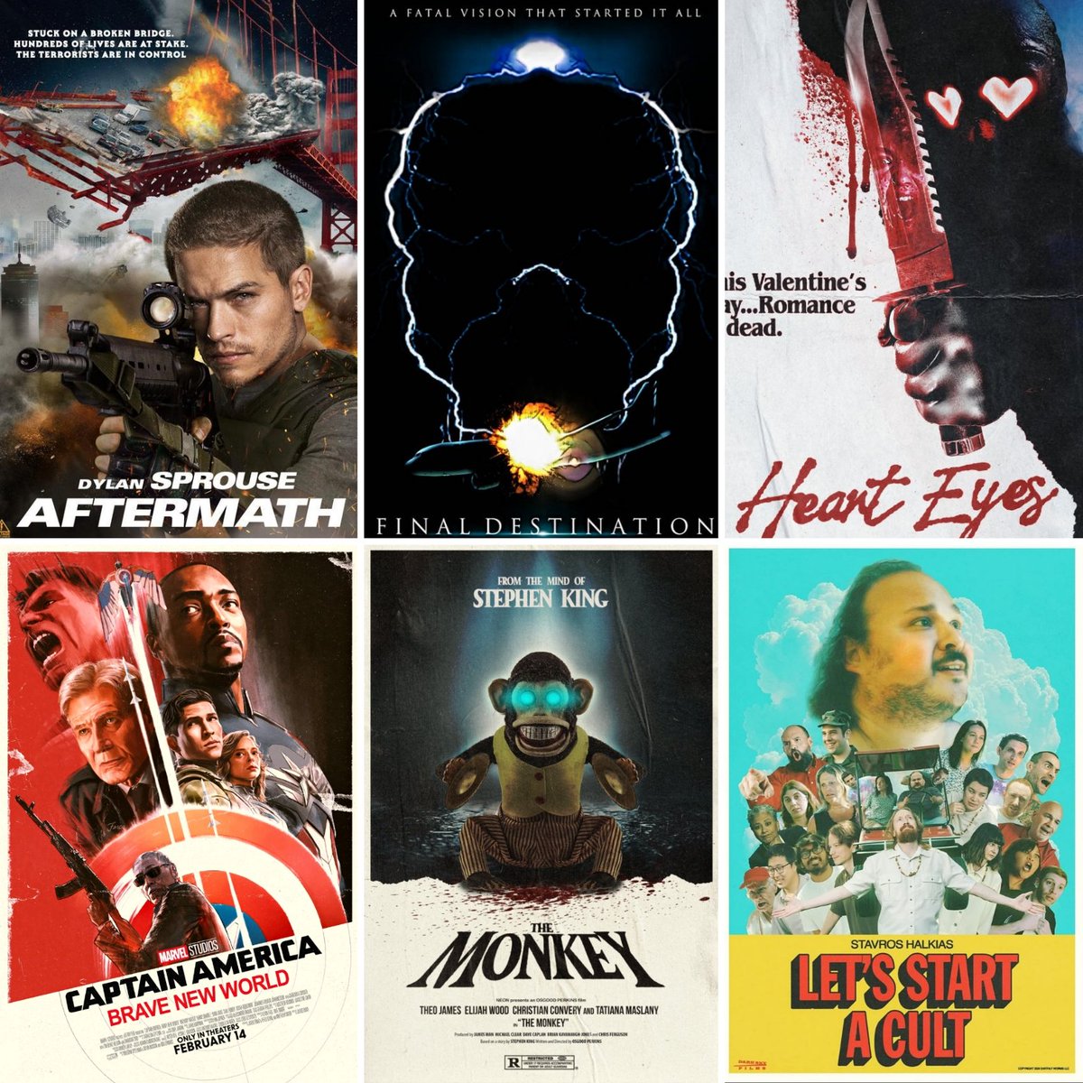 Movie_Toast's tweet photo. Tap
https://t.co/dBWsCtk2Kx to download our #movie #review #podcast for #TheMonkey
#CaptainAmerica #BraveNewWorld
#HeartEyes
#Aftermath
#LetsStartACult
#FinalDestination
#CobraKai https://t.co/3LXOizRcLK