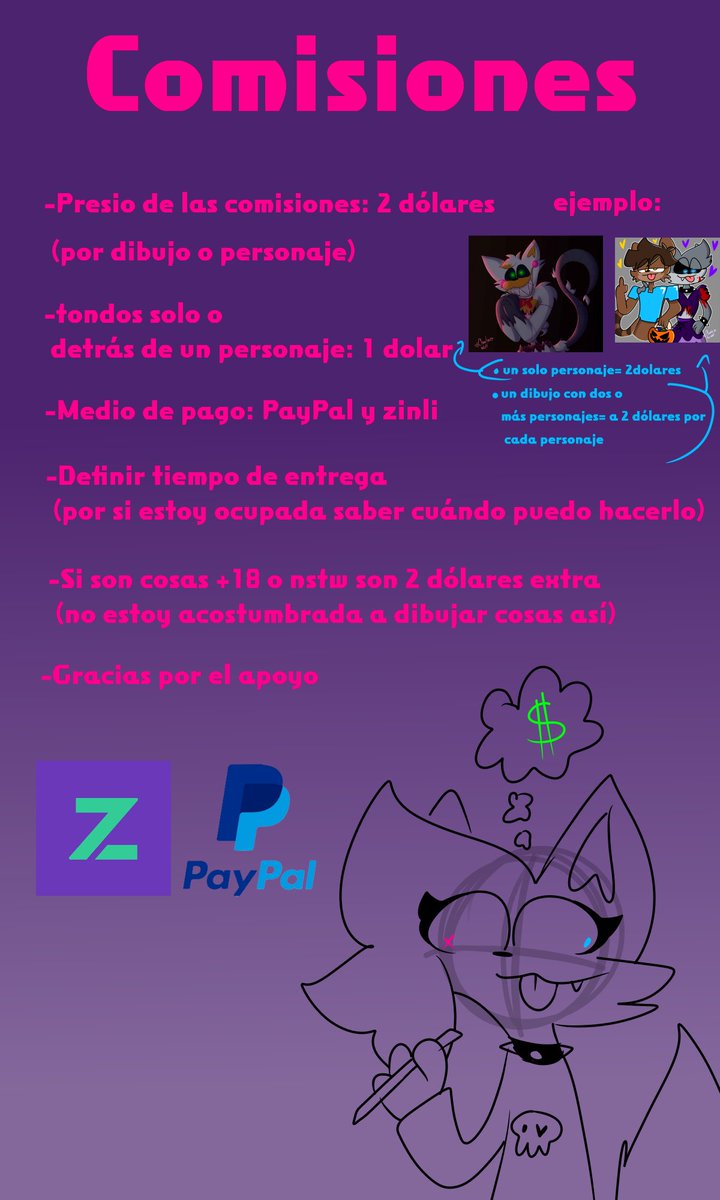 (nueva tabla de comisiones)
Gracias por su apoyo y espero sigan apoyando a esta furra pobre  :D
#commissionart