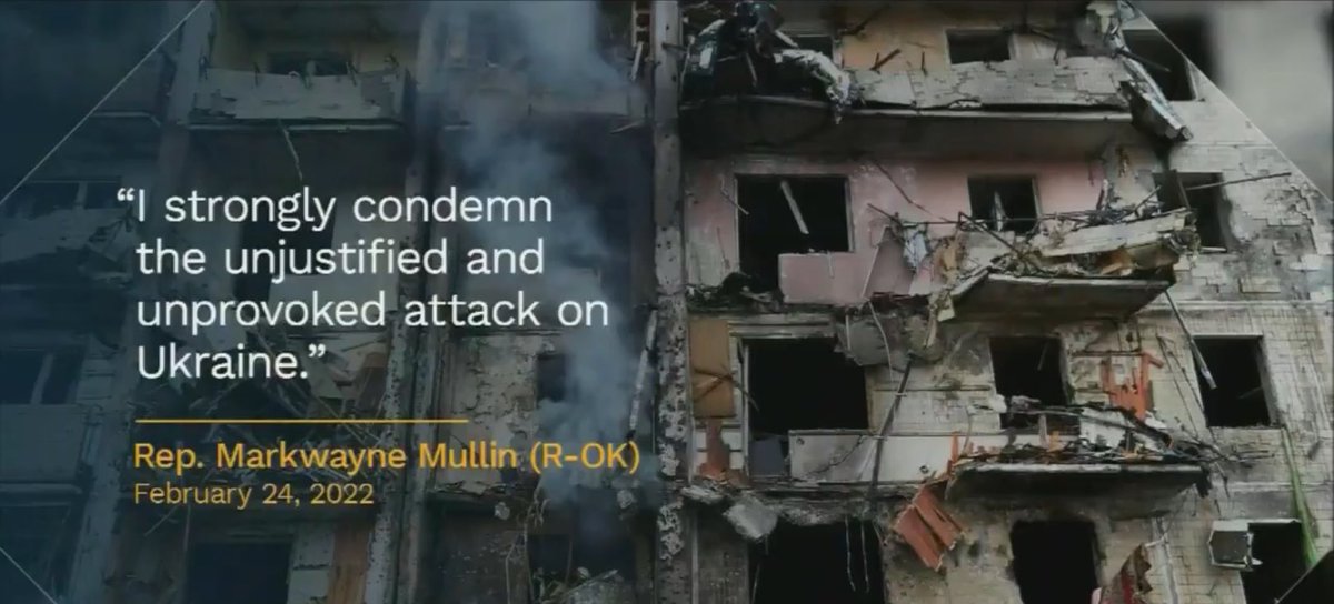 But today <a href="/SenMullin/">Markwayne Mullin</a> would NOT admit that Russia started this war. Why the change? Because Trump is now blaming Ukraine, so there can be no other response. Markwayne, the Constitution you took an oath to uphold gives you the right to have an opinion. #SpeakTheTruth #GrowaSpine