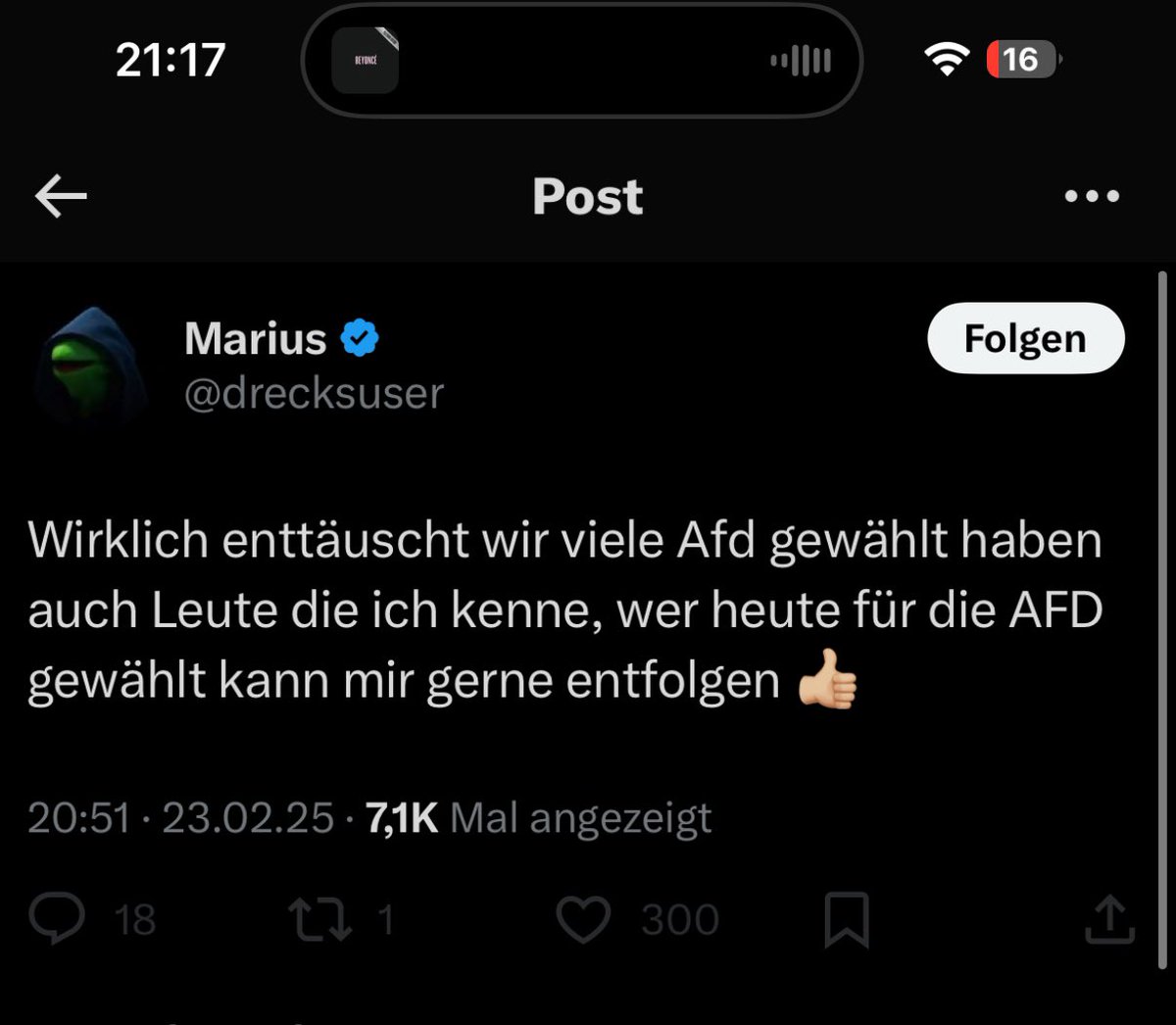 Wer folgt dir freiwillig du Opfer