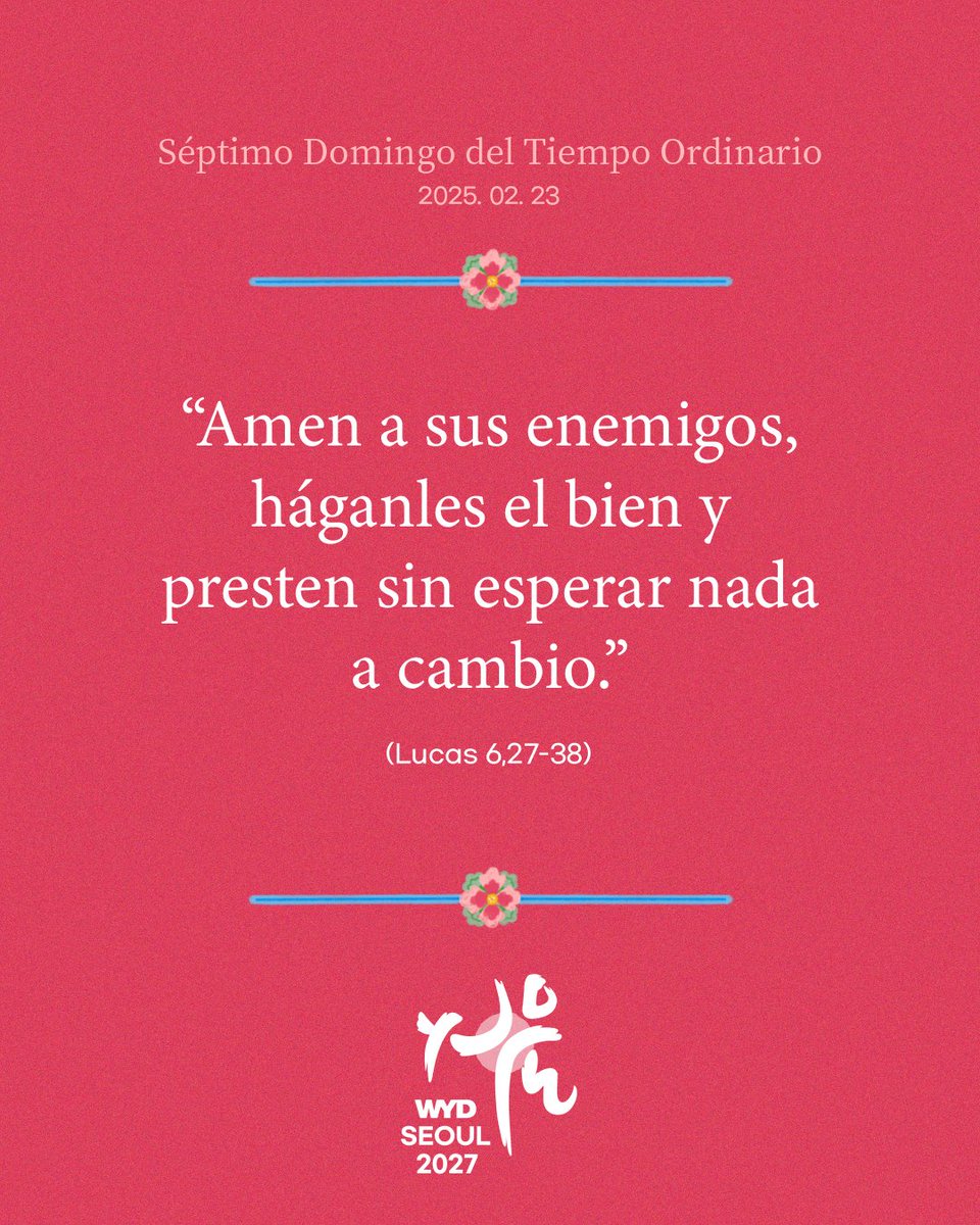 Hoy es el 7º domingo del Tiempo Ordinario. Dios Padre, que es infinitamente bondadoso, revela su amor incondicional a través de su único Hijo. Pidamos a Dios que nos dé un corazón nuevo para que podamos amar incluso a nuestros enemigos y bendecir a quienes nos han hecho daño.