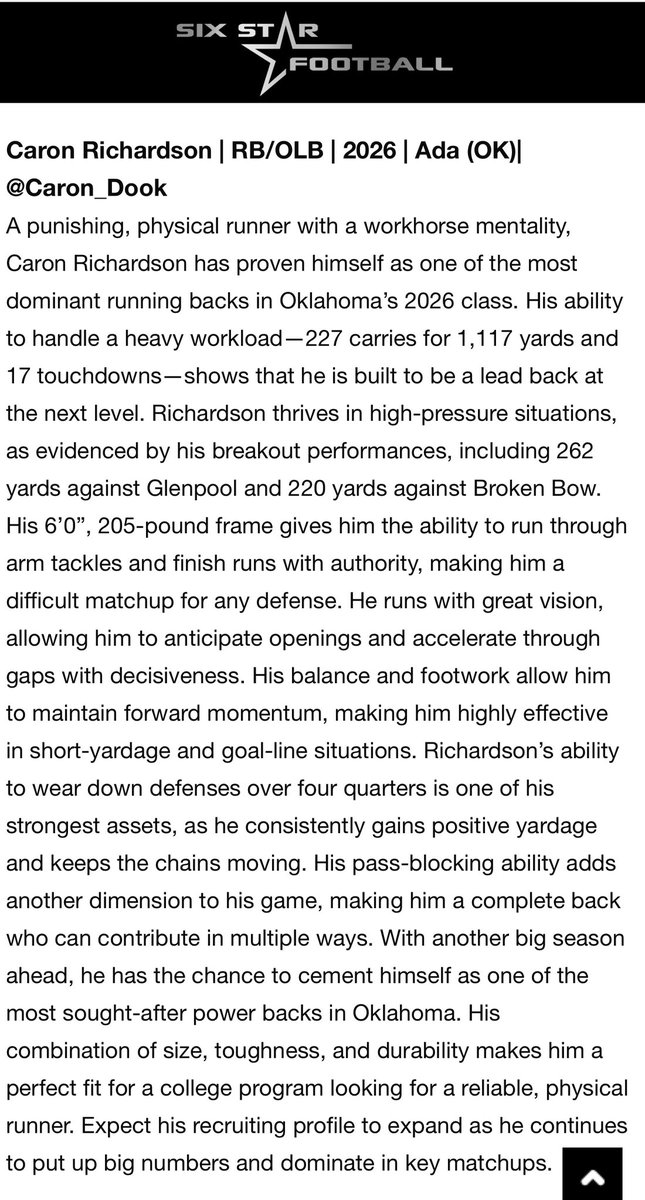 Thank you to <a href="/sixstarfootball/">Six Star Football | PLUS+</a> for the recognition
<a href="/Zach2Blevins/">Zachary Blevins</a> <a href="/Rick6Roberts/">Rick Roberts</a> <a href="/Coach_wright23/">Daniel Wright Jr.</a> <a href="/CoachBBleil/">Bill Bleil</a> <a href="/CoaxhGraham/">Dylan Graham</a> <a href="/CoachDaniels06/">Coach Daniels</a> <a href="/CoachBrennan/">Coach Brennan</a> <a href="/CoachJWood/">Justin Woodley</a> <a href="/bradodom/">Coach B.O.</a> <a href="/CoachRSmith1/">Rod Smith</a>