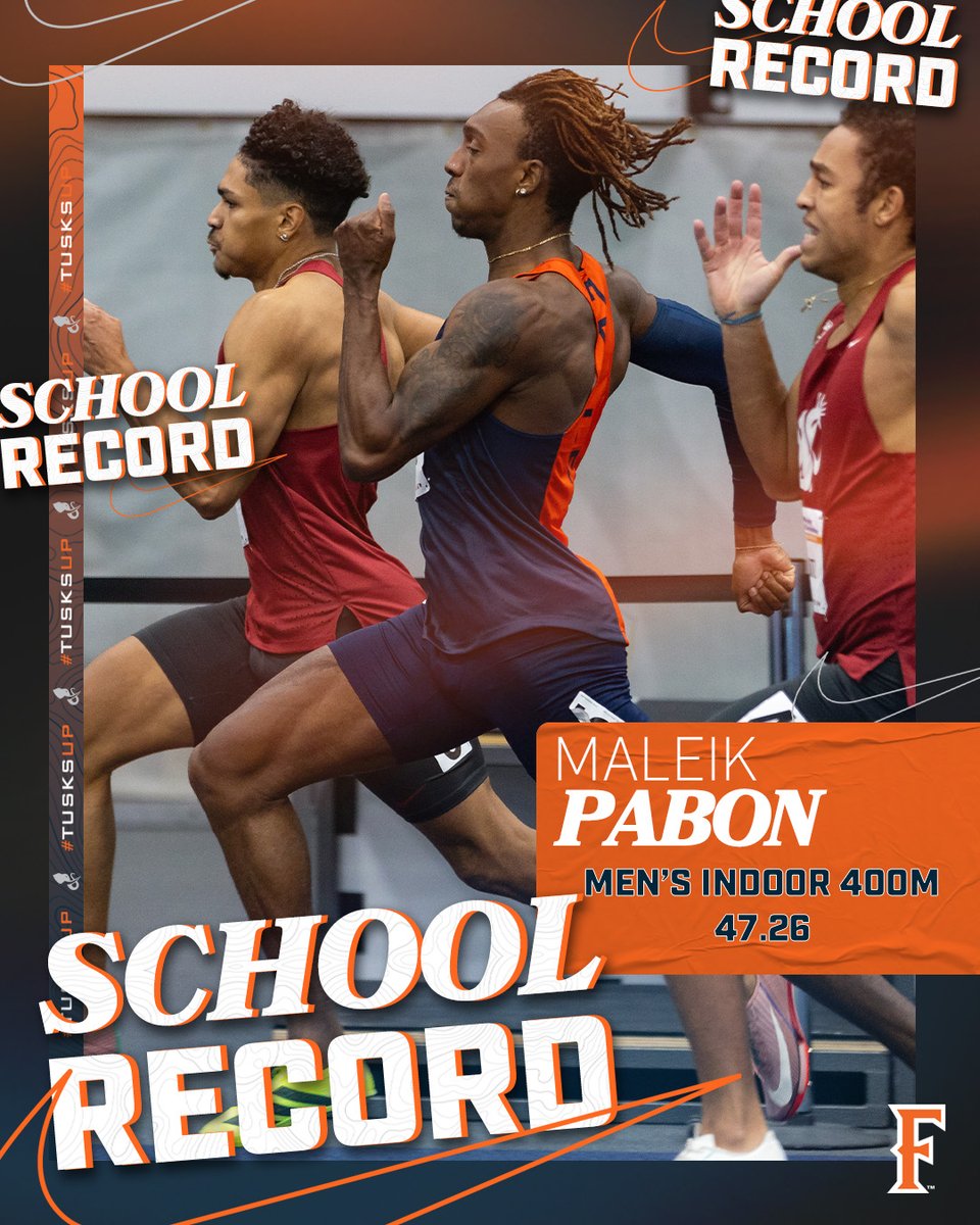 Maleik Pabon etched his name in the Titans’ record book in the Men’s Indoor 400m finishing the event with an official time of 47.26!!! 💪🥇 Much congratulations!! 🙏

#TusksUp