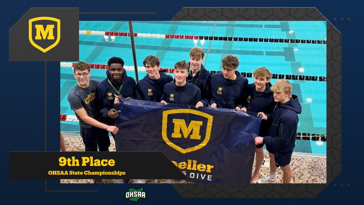 Moeller finished in 9th Place at this weekend’s OHSAA State Championship. 🙌

200 Medley Relay - 8th Place
(Patterson, Spivery, Hicks, Preissler)
200 Freestyle - Patterson (10th), Held (12th)
200 IM - Hicks (9th)
50 Freestyle - Spivery (13th)