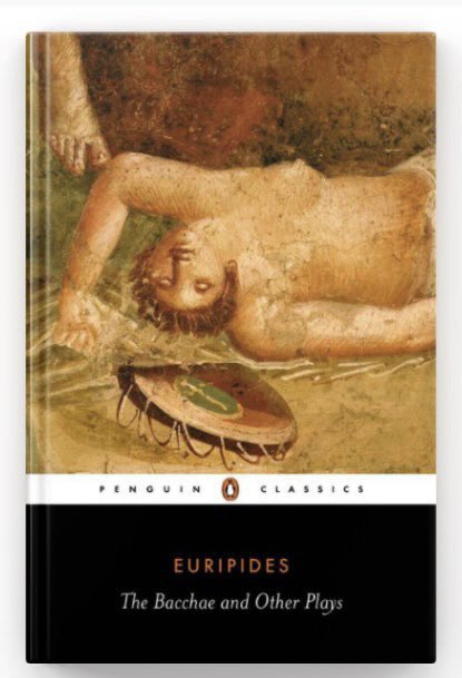 ronaldroz's tweet photo. Book of the week
The Bacchae Euripides

One of the greatest ancient tragedies. The chorus is integrated into the plot and the god is not a distant presence, but a character in the play. https://t.co/GPKL6TR9hb