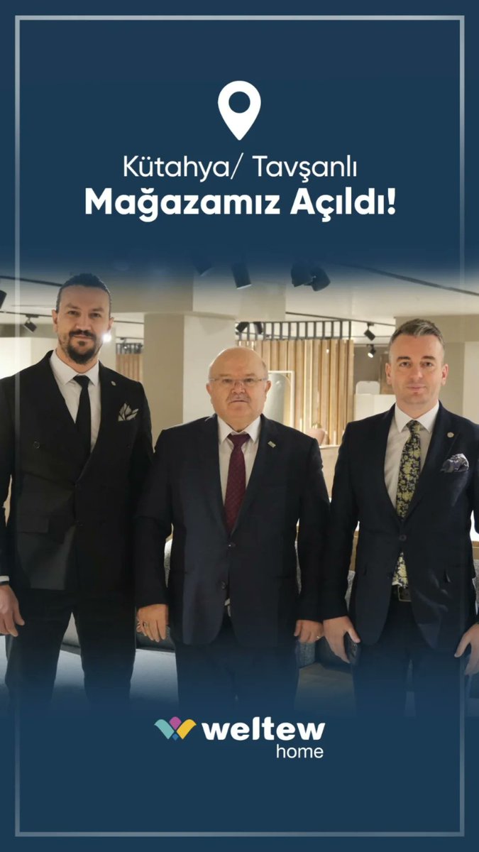WeltewHome's tweet photo. 2025 yılında ilk mağaza açılışımızı gerçekleştirdik. Tavşanlı'daki yeni mağaza açılışımıza teşrif ederek bizleri yalnız bırakmayan tüm konuklarımıza teşekkür ederim.

Yeni mağazamızın yatırımcımız Dinçer Ailesi ve Weltew Home ailesine hayırlı olmasını dilerim. https://t.co/hUNv2FsZqo