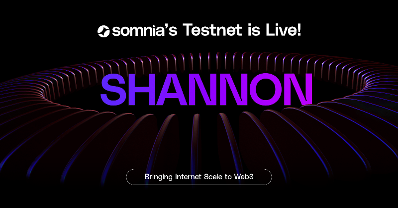 Somnia_Network's tweet photo. 🚀 Somnia’s Testnet: Shannon is LIVE!

🔗 https://t.co/lyafPrgZ9c

Built to handle millions of users: fast, stable, and delivering 1M+ TPS with sub-second latency - ready for real-world apps at scale.

We’re aiming for at least 1 MILLION users to test it out!

Are you in? 💻✨
