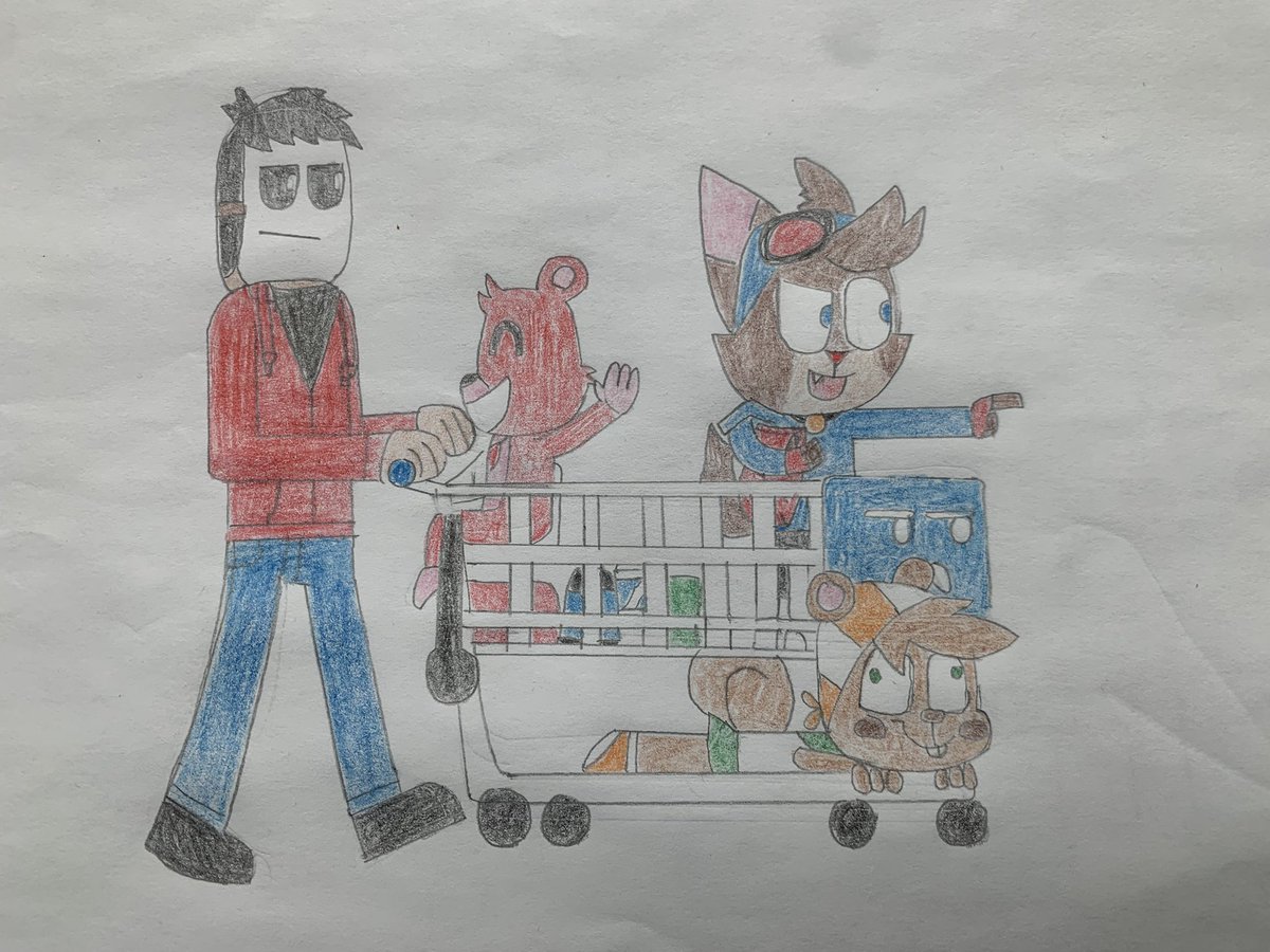 Shopping day

Characters:
JB: OC
Murphy and Mitzi: <a href="/ajmarekart/">AJMarekArt</a> 
Bobby bearhug: #SmilingsCritters 
Shopping cart : #bfdi