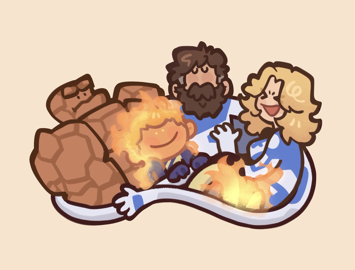 Kisses them on the forehead one by one