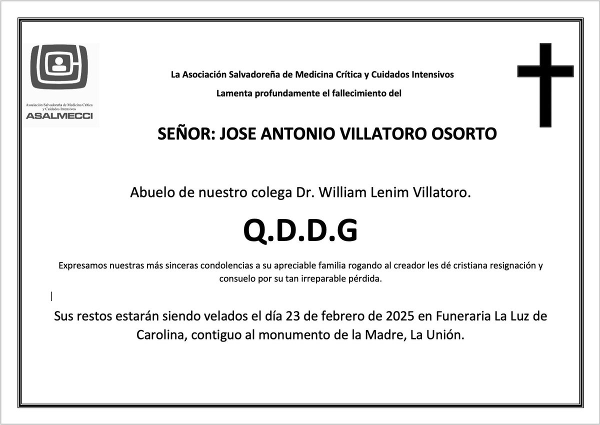 ASALMECCI's tweet image. Lamentamos esta enorme pérdida.