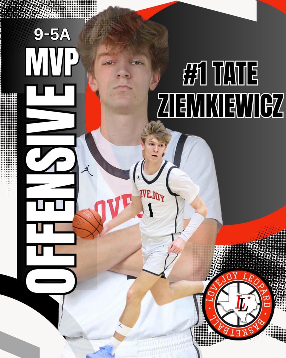 Tate Ziemkiewicz (@tateziemkiewicz) on Twitter photo Blessed to receive Offensive MVP in District 9-5A, Big thanks to Coach Watson,Coach Patterson, and all my teammates for the great Senior season
<a href="/LovejoyHoops/">Lovejoy Boys' Basketball</a> <a href="/TexasHoopsGASO/">TexasHoops/GASO ๐</a> <a href="/TexasRanked/">TexasRanked</a> #AGTG #WeAreOne Blessed to receive Offensive MVP in District 9-5A, Big thanks to Coach Watson,Coach Patterson, and all my teammates for the great Senior season
<a href="/LovejoyHoops/">Lovejoy Boys' Basketball</a> <a href="/TexasHoopsGASO/">TexasHoops/GASO ๐</a> <a href="/TexasRanked/">TexasRanked</a> #AGTG #WeAreOne