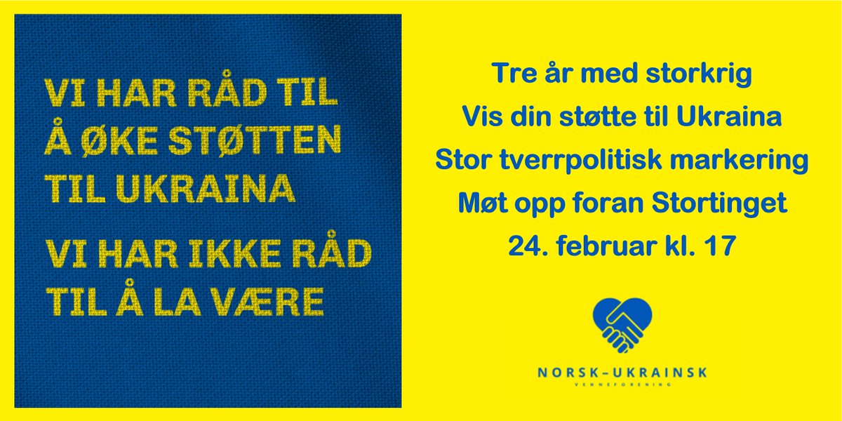 Hjelp oss med å spre informasjon om den tverrpolitiske støttemarkeringen for Ukraina for størst mulig effekt.

1. Lik og republiser dette innlegget.
2. Kopier bildet og del det separat - her på X, men også på dine andre sosiale kontoer.
3. Oppfordr andre til å gjøre det samme.