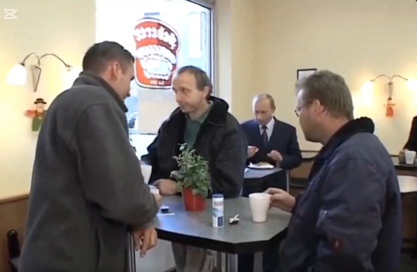 Meca8686's tweet photo. @p4ralelepipedoX @vick55top Just relax Aljoscha... be like normal German citizen in normal German bakary next to table with President of Russian Federation eating cake by himself. https://t.co/oqpZQqARZR
