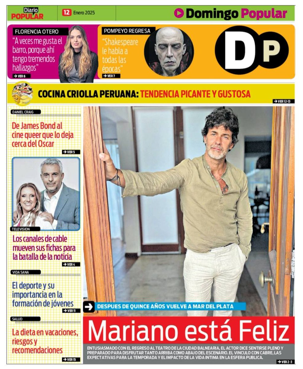 Mi Nota de Tapa #SupleDominical
<a href="/DiarioPopular_/">Diario Popular</a> 
#MARIANOMARTÍNEZ <a href="/mariannmartinez/">Mariano Martinez</a>
#MARIANOESTÁFELIZ
*"Vivo este regreso con mucho entusiasmo"
Tom, Dick &amp; <a href="/tom_dick_harrie/">Tom,Dick & Harrie</a>
