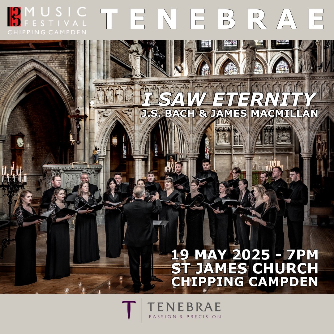 BOX OFFICE OPEN! Our second week starts with a #choralmusic treat from the fabulous Tenebrae #choir and Nigel Short performing their programme I Saw Eternity featuring music by #Bach and #JamesMacMillan.  Tickets selling fast here: tinyurl.com/3heh5kjp