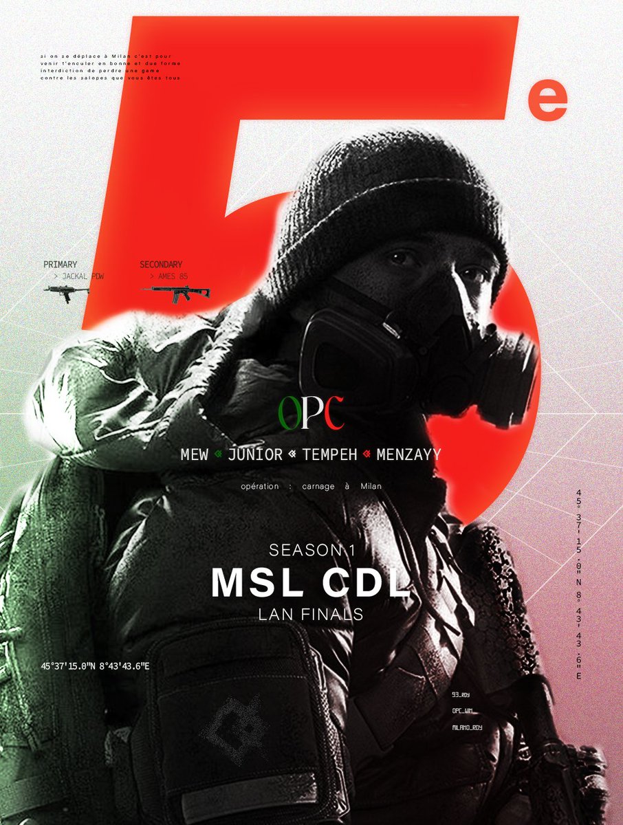 Multistreak League LAN Finals  🇮🇹

Défaite 1-3 vs 999M.

L'équipe termine top 5 de la LAN ! #OPCWIN💫