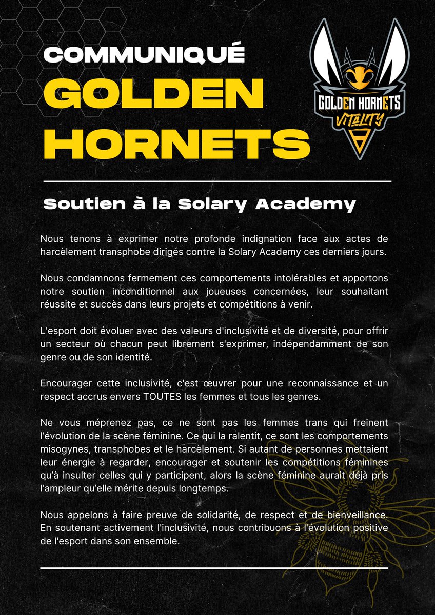 COMMUNIQUÉ GH : Soutien à la Solary Academy