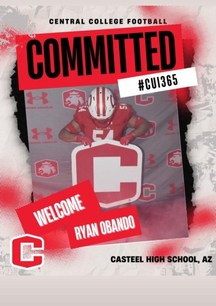 Congratulations to <a href="/RyanObando_/">Ryan Obando</a> on his commitment to @CUI_Football! Excited to see you grow and develop in The Hawkeye State! Good luck #54!
<a href="/CasteelAthletic/">Casteel Athletics</a> <a href="/casteeltdclub/">Casteel TD Club</a> <a href="/JoeBushman5/">Joe Bushman</a> <a href="/gridironarizona/">Gridiron Arizona</a>