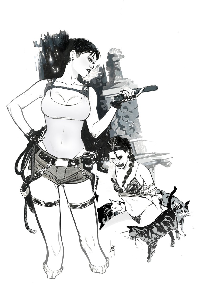 A commission from last year. A fun twist on the idea of Selina always being one step ahead—this time around, it was Lara’s turn to be outplayed. 😼✨