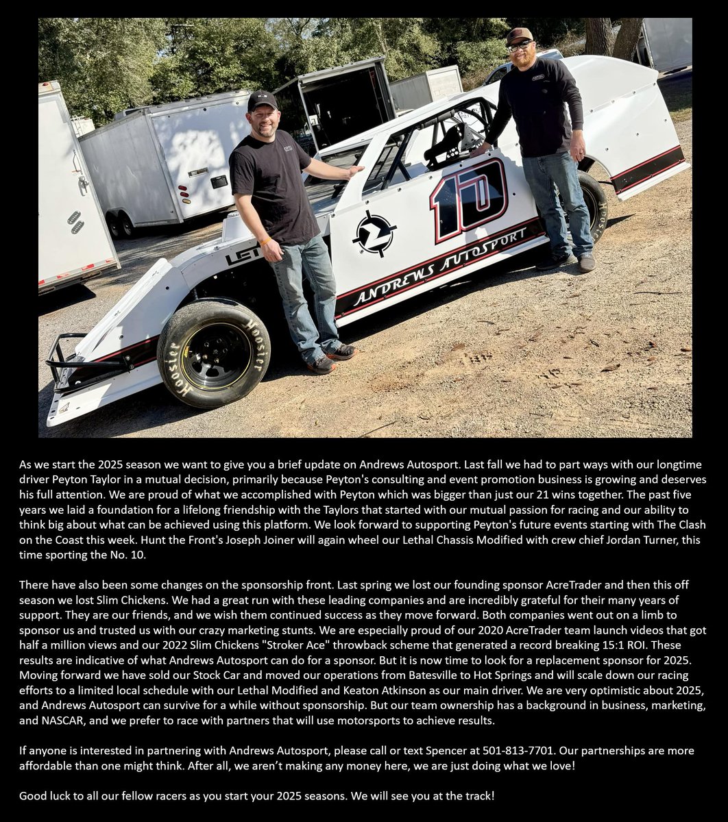 Here is an update as our team starts the 2025 season! <a href="/JosephJoiner10/">Joseph Joiner</a>
<a href="/huntthefrontjj/">Hunt the Front</a>