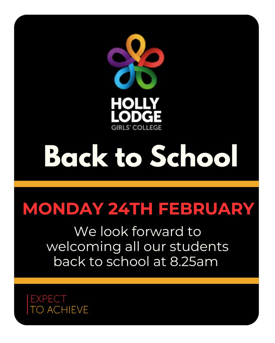HollyLodgeLiver's tweet photo. We hope you’ve had a good rest and are ready to come back well-prepared for the remainder of the Spring term!
#HollyLodgeLife #ExpectToAchieve https://t.co/OiIrgow4Zv