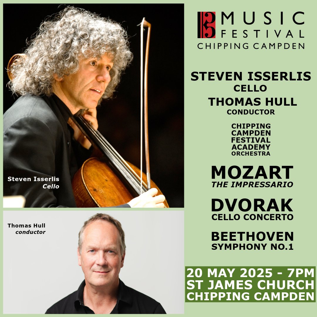 BOX OFFICE OPEN! The Festival Academy Orchestra's first concert is always a special occasion and all the more so with Steven Isserlis performing #Dvorak's masterful cello concerto alongside works by #Mozart &amp; #Beethoven. Get the last few tickets here: tinyurl.com/2d5u2vtp