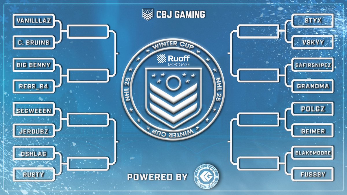 IT ALL COMES DOWN TO THIS! 🔥

The Final 16 of the <a href="/RuoffMortgage/">Ruoff Mortgage</a> Winter Cup Face-off TODAY! Who do you think is skating away with $1,000?!

<a href="/leaguegaming/">Leaguegaming</a> | #CBJ