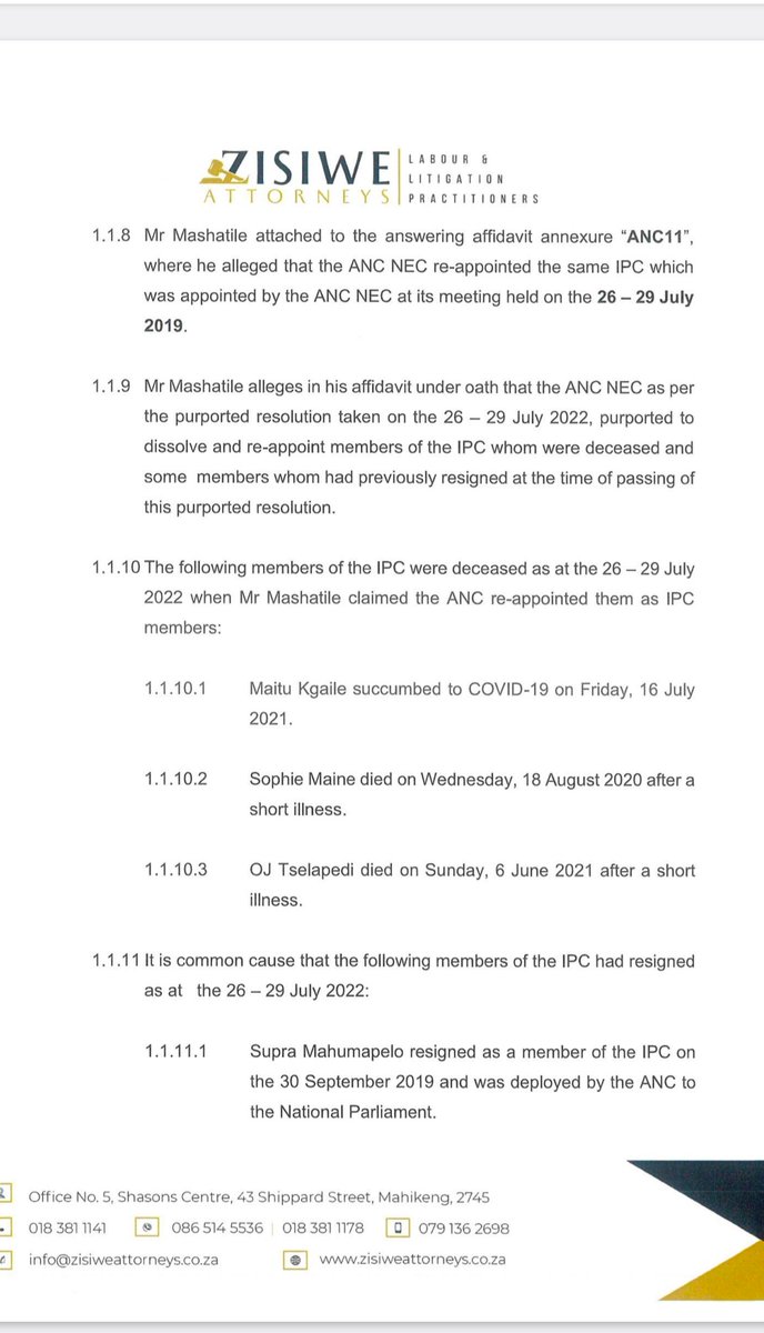 BOOM BOOM BOOM 💥💥💥 

Attached the official letter from lawyers confirming that CHARGES HAVE BEEN OPENED AGAINST controversial ANC deputy President Paul Mashatile. Many have , but this is seriously. They got the man. We all know the interference and drama he caused at the Noth