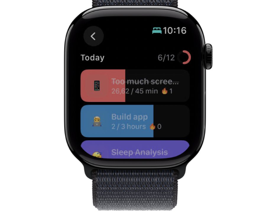 Version 1.10.5 is available. 
- Added a new big widget to display up to 12 habits with their progress.
- Improved syncing between iPhone &amp; Apple Watch for seamless tracking.
- Added option to delete all habits if you want a fresh start.
- Bug fixes and improvements.