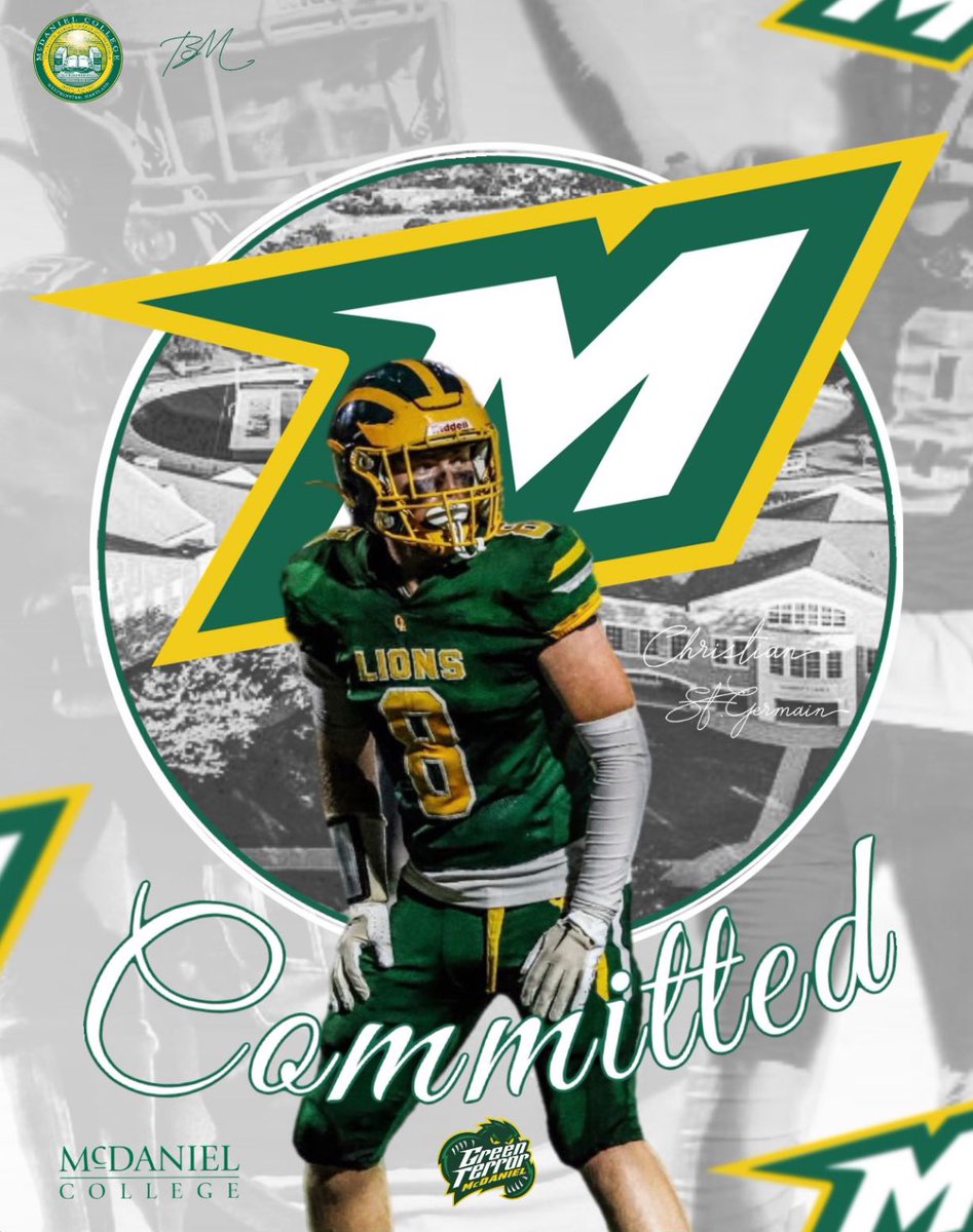 Excited to Announce my Commitment to continue my Academic and Football Career at McDaniel College! <a href="/Coach__Mooney/">Coach Mooney</a> <a href="/QACHS_Football/">Queen Anne's County HS Lions Football</a> <a href="/DavidH51/">David H. Sartin</a> <a href="/CoachFultz/">Skyler Fultz</a>