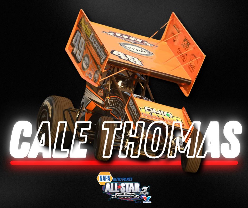 AllStarSprints's tweet photo. DRIVER ANNOUNCEMENT - Welcome to the 2025 ASCOC roster, @CaleThomas91! Thomas, a Fairlawn, IN native, will pilot the Demyan-Rudzik (@DR_Racing) 49x. https://t.co/gPF9EIXZpv