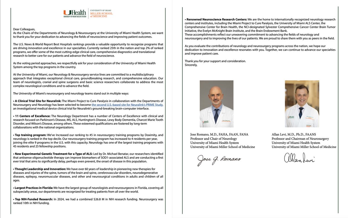 AllanLeviMD's tweet image. U.S. News Voting for “Best Hospitals” is Open. We hope to earn your vote as one of the most advanced Neurology and Neurosurgery programs in the country. Read more about our accomplishments and vote.
doximity.com