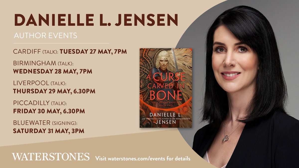 Join us for a brilliant evening with bestselling author, Danielle L. Jensen, discussing A Cursed Carved in Bone. The searing conclusion to the Norse-inspired fantasy romance duology that began with the No. 1 Sunday Times bestselling A Fate Inked in Blood.

#booktwitter