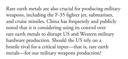 JamesPPinkerton's tweet photo. We should not be dependent on CCP China for rare earths. We can get them here in the U.S., first of all.  And then there's Greenland, Ukraine, and many other places that are better sources.
https://t.co/BTGUASHyEe https://t.co/L7fg7VvDao
