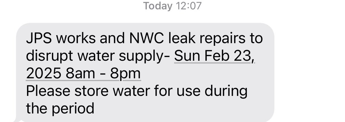 I don’t fall asleep, I tread water until I sink (@peterlevy) on Twitter photo <a href="/NWCjam/">NWC Jamaica</a> gotta do better than sending an sms advisory telling us to store water 4 hours AFTER the disruption is scheduled <a href="/NWCjam/">NWC Jamaica</a> gotta do better than sending an sms advisory telling us to store water 4 hours AFTER the disruption is scheduled