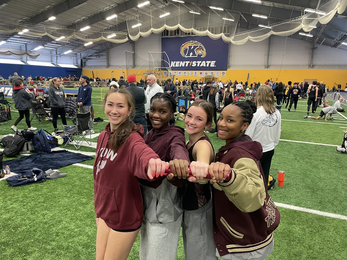 Last possible day to qualify for state competition means it was time to show up and show out! Makenna Varner, Ewere Okoh, Addison Bottger, and Jayla Brown lower their school record going 1:47.78 at Kent State this morning! #StrongerTogether #SpeedKills