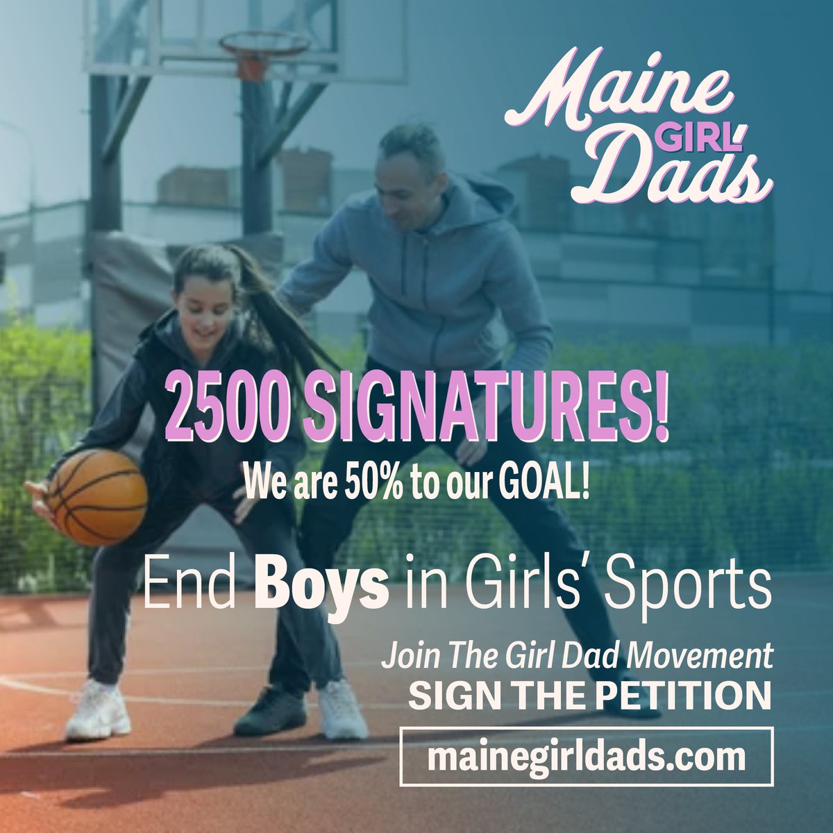 Over 2500 signatures in less than 48 hours! Thank you to everyone for supporting our Girl Dad Movement. Let's keep it going. Our girls need us. 

Our Girls Deserve Fair Play! 📣 

The Maine Principals’ Association is endangering fairness in girls’ sports.  

Girls deserve: