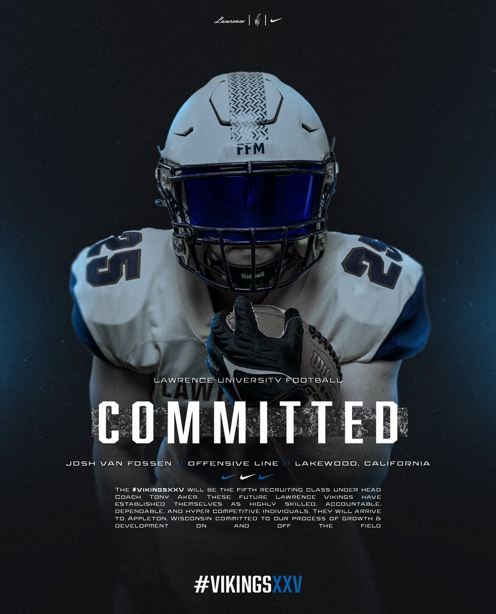 jv65_'s tweet photo. I am excited to announce my commitment to Lawrence University to further my academic and football career! Thank you to all my coaches, family, and friends who have helped me along my journey and made me better. I can’t wait to start working. Go Vikings! https://t.co/itWmJTJTE9