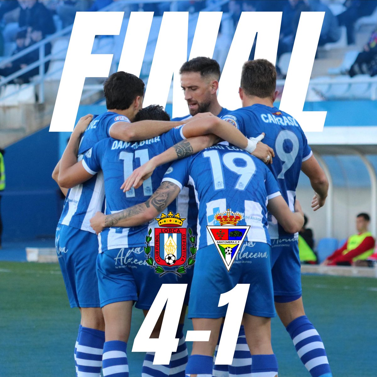90+4’⏱| 4-1 | ¡𝗙𝗜𝗡𝗔𝗟, 𝗙𝗜𝗡𝗔𝗟, 𝗙𝗜𝗡𝗔𝗟, 𝗙𝗜𝗡𝗔𝗟, 𝗙𝗜𝗡𝗔𝗟 𝗘𝗡 𝗘𝗟 𝗔𝗥𝗧𝗘𝗦 𝗖𝗔𝗥𝗥𝗔𝗦𝗖𝗢!

¡Contundente y clara victoria lorquinista!

¡𝙂𝙍𝘼𝘾𝙄𝘼𝙎, 𝘼𝙁𝙄𝘾𝙄𝙊𝙉!

#LorcaDeportivaSantomera   
#JuntosSomosMÁS