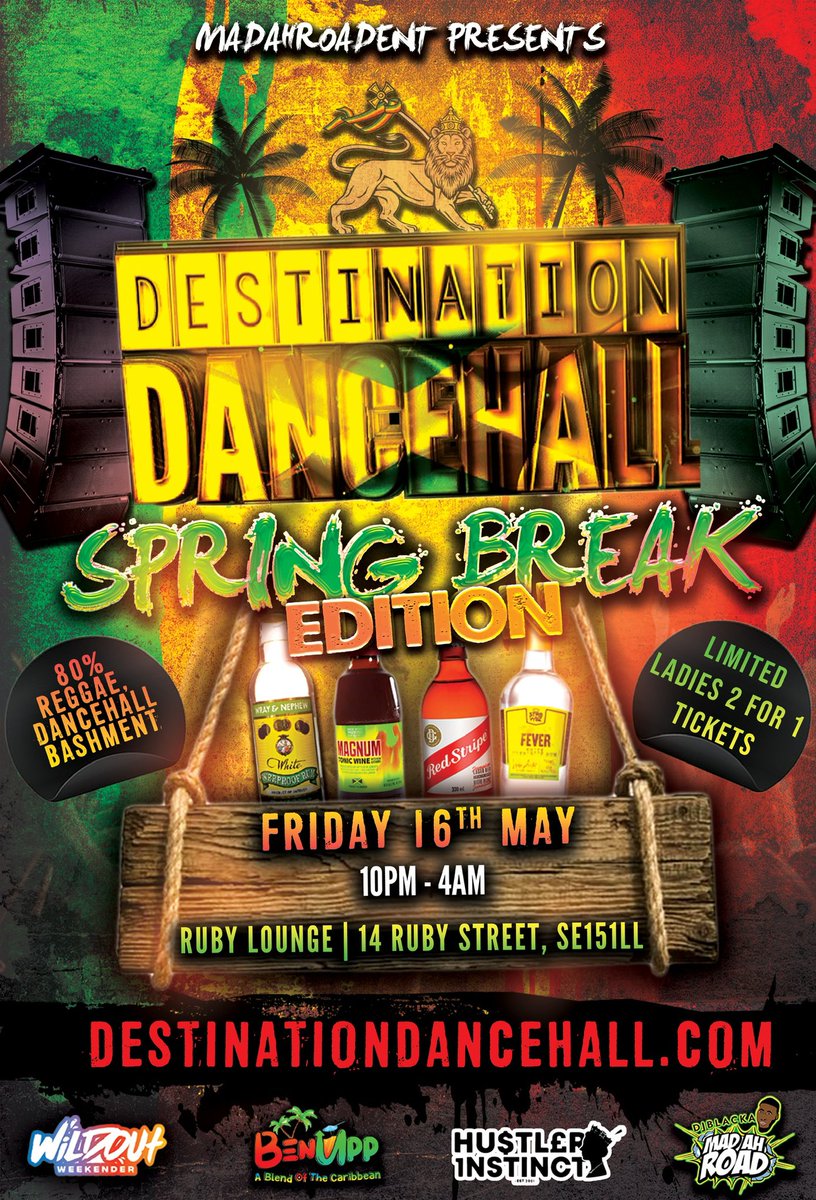 DJBLACKA's tweet photo. 🇯🇲 DestinationDancehall 🇯🇲
🏝️☀️ SpringBreak Edition 🏝️☀️

🗓️  Friday 16th May 🗓️ 
⏰  10pm - 4am ⏰ 
📍 Ruby Lounge | SE151LL 📍 

🇯🇲 80% Reggae/Dancehall/Bashment 🇯🇲 

Tickets Available Now 🚨 

🎟️ https://t.co/Lmah4F6y9U 🎟️ 

Share To A Friends 🗣️ https://t.co/JWOdn34unV