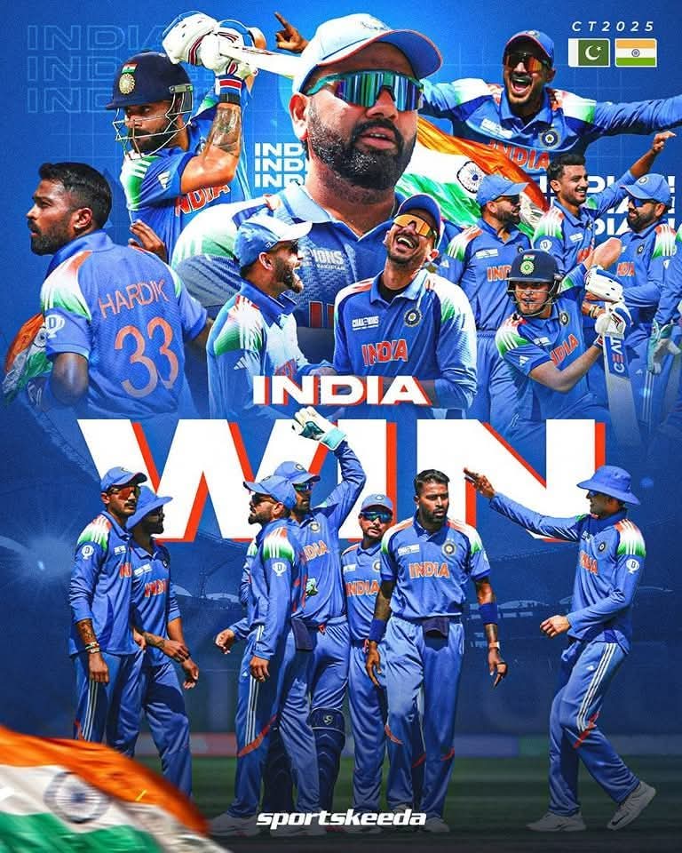 Congratulations Team India 🇮🇳 
#INDvsPAK 
#ChampionsTrophy