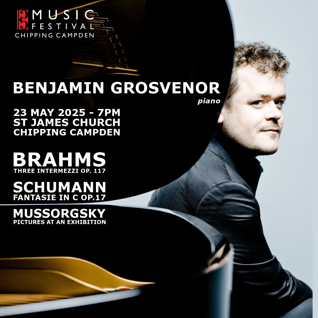 BOX OFFICE OPEN!  Benjamin Grosvenor is widely regarded as one of the finest pianists to emerge from the UK for a generation. His debut at this year's Festival on 23rd May 7pm is proving to be a very hot ticket indeed.  Don't delay to book here: tinyurl.com/3k4ypb3m