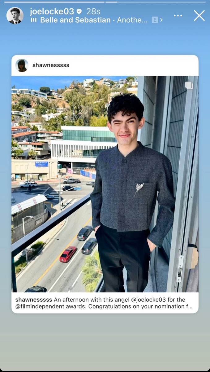 joe locke posted on his instagram story!