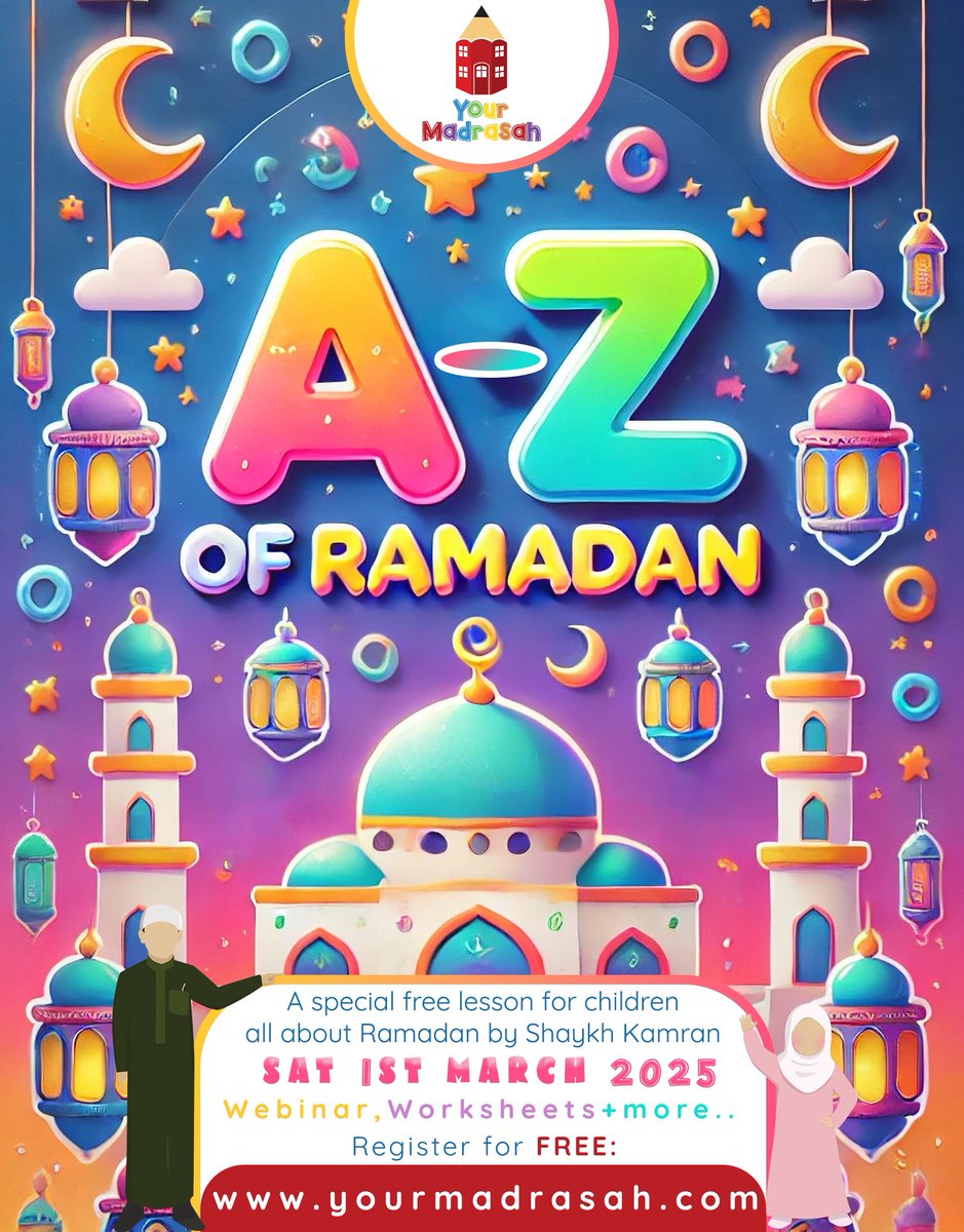 The A-Z of Ramadan. FREE #Ramadan lesson, resources, worksheets + more for kids.

A special lesson for children about the special month at <a href="/yourmadrasah/">Your Madrasah</a>

Sign up for FREE: YourMadrasah.com/ramadan25