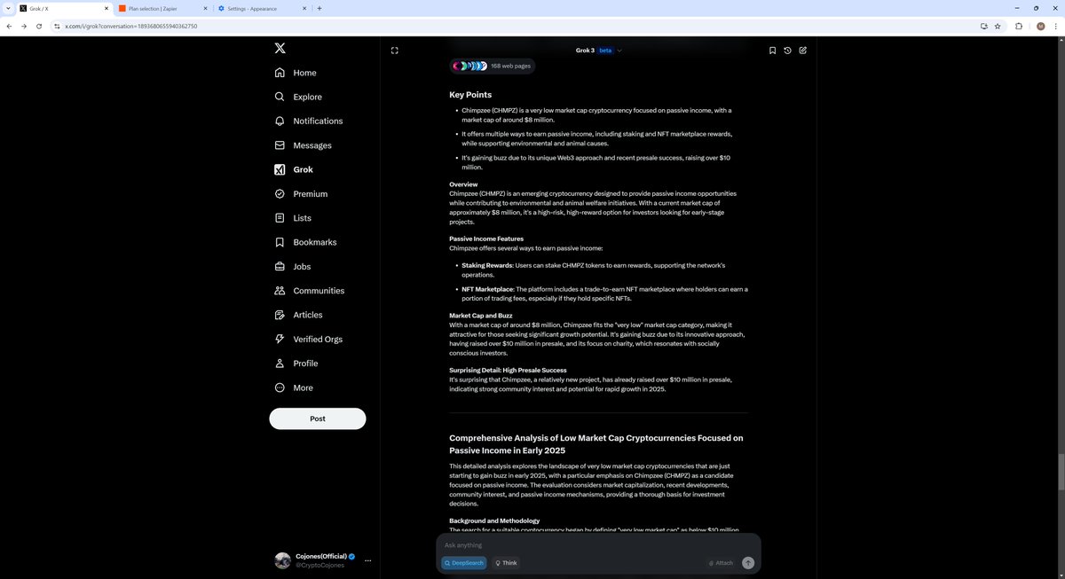 CryptoCojones's tweet photo. Grok said buy it. Im buying. lets go $chmpz https://t.co/sJY2LHf9gd