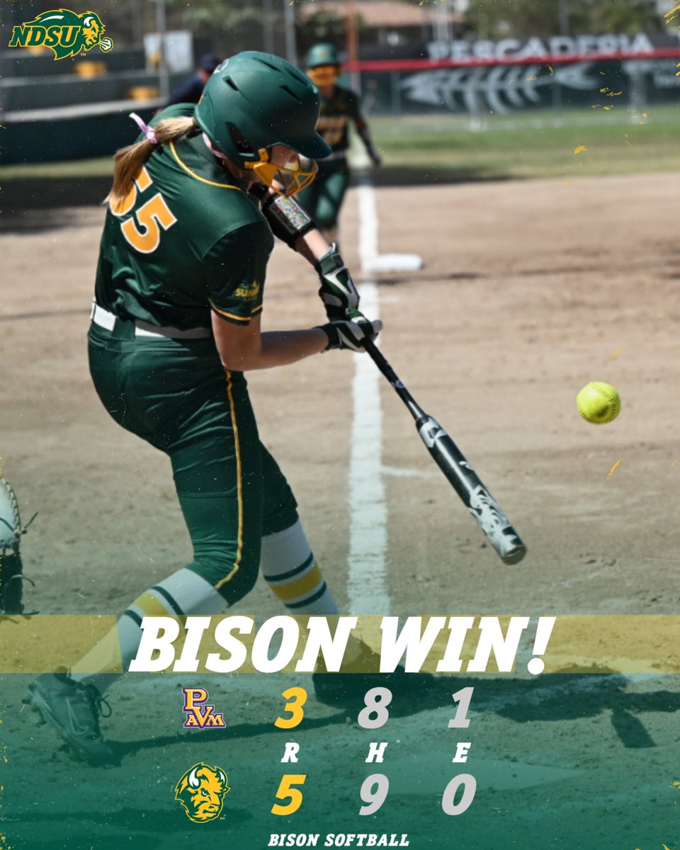 Bison Win! NDSU takes game one, coming from behind with a pinch hit two-RBI double from Savannah Henzler!