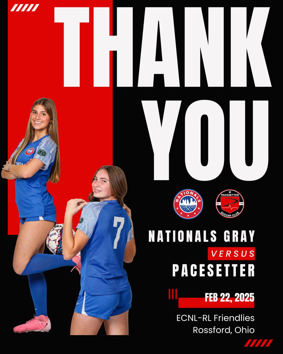 Nationals Girls Academy (@nationalsga) on Twitter photo Thank you to <a href="/pacesetter_sc/">Pacesetter Soccer Club</a> for hosting our 2009, 2010, 2011 & 2012 ECNL-RL teams yesterday for some Winter friendlies!
#TheNationalsWay #TheBallerFactory #Friendlies #ECNLGirls #ECNLRL Thank you to <a href="/pacesetter_sc/">Pacesetter Soccer Club</a> for hosting our 2009, 2010, 2011 & 2012 ECNL-RL teams yesterday for some Winter friendlies!
#TheNationalsWay #TheBallerFactory #Friendlies #ECNLGirls #ECNLRL