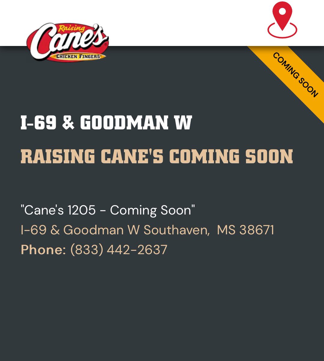 901RaisingCanes's tweet photo. Southaven, MS @raisingcanes opening June 10 🎉

901LV https://t.co/4vswmnwJMv