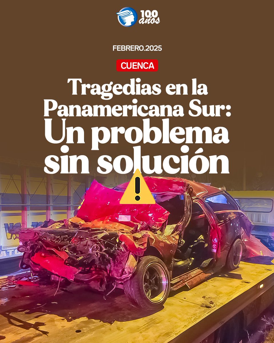 elmercurioec's tweet photo. #CUENCA | ⚠️La Panamericana Sur es una ruta de alto riesgo por frecuentes accidentes de tránsito, especialmente entre las parroquias Tarqui y Cumbe: https://t.co/OZBsXFATTS https://t.co/JqfUENFSVB